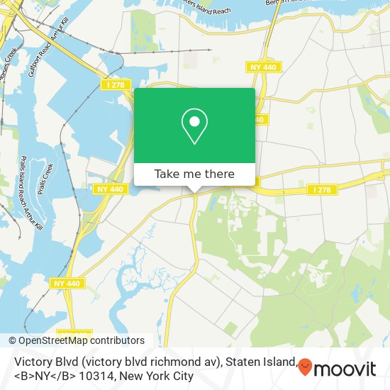 Victory Blvd (victory blvd richmond av), Staten Island, <B>NY< / B> 10314 map