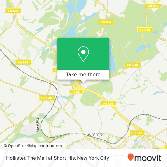 Mapa de Hollister, The Mall at Short Hls