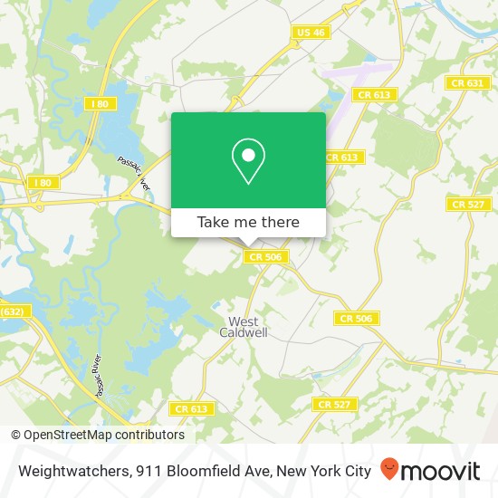 Weightwatchers, 911 Bloomfield Ave map