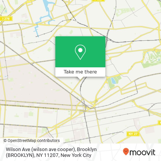 Mapa de Wilson Ave (wilson ave cooper), Brooklyn (BROOKLYN), NY 11207