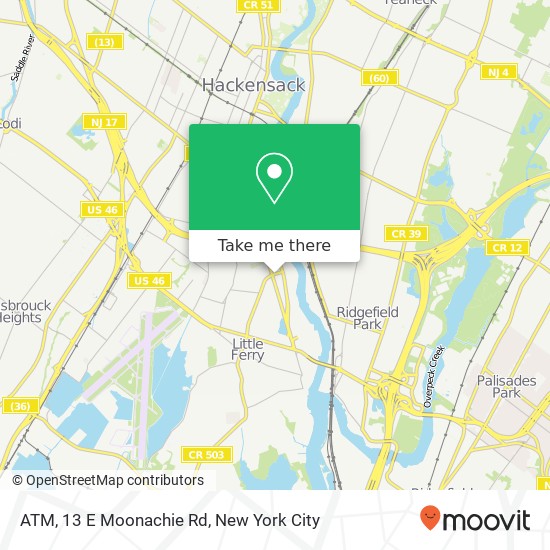 Mapa de ATM, 13 E Moonachie Rd