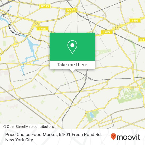 Mapa de Price Choice Food Market, 64-01 Fresh Pond Rd