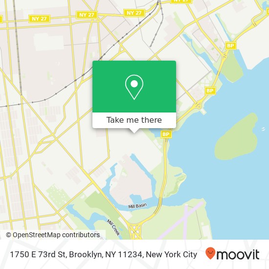 Mapa de 1750 E 73rd St, Brooklyn, NY 11234