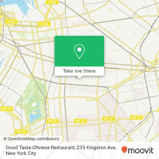 Mapa de Good Taste Chinese Restaurant, 235 Kingston Ave