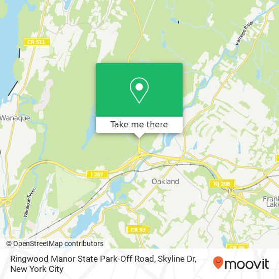 Ringwood Manor State Park-Off Road, Skyline Dr map