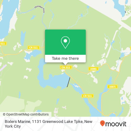 Mapa de Bixlers Marine, 1131 Greenwood Lake Tpke