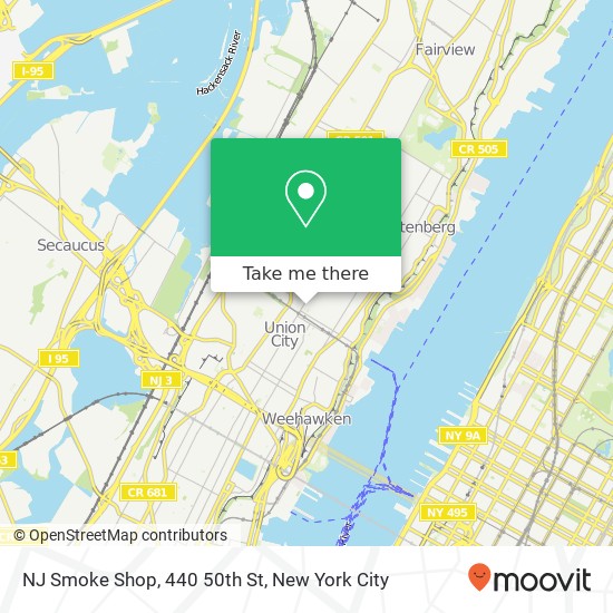 Mapa de NJ Smoke Shop, 440 50th St