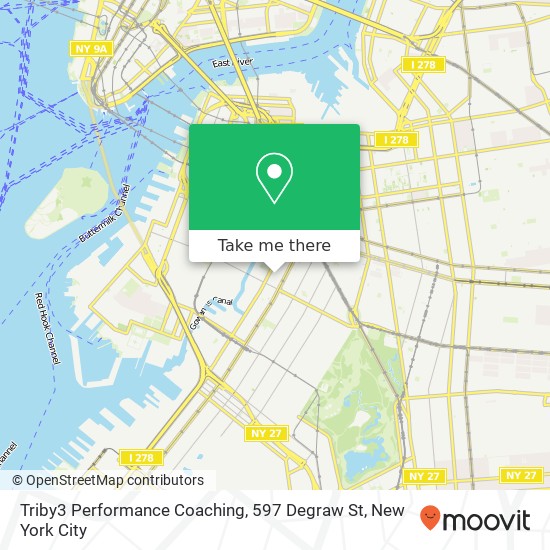 Mapa de Triby3 Performance Coaching, 597 Degraw St