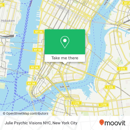 Julie Psychic Visions NYC map