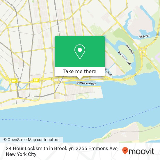 Mapa de 24 Hour Locksmith in Brooklyn, 2255 Emmons Ave