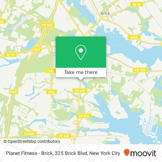 Planet Fitness - Brick, 325 Brick Blvd map