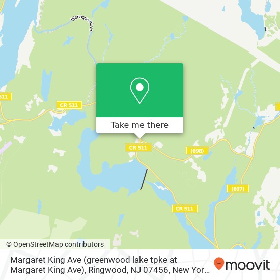 Mapa de Margaret King Ave (greenwood lake tpke at Margaret King Ave), Ringwood, NJ 07456