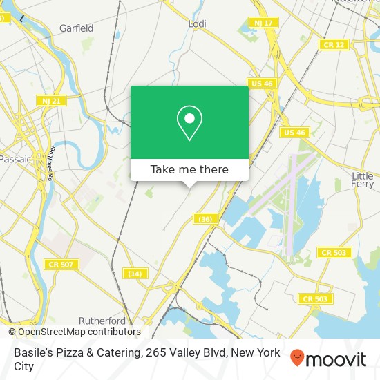 Basile's Pizza & Catering, 265 Valley Blvd map