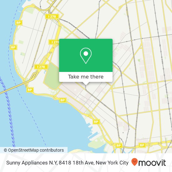 Mapa de Sunny Appliances N.Y, 8418 18th Ave