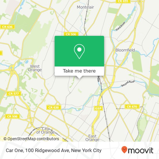 Mapa de Car One, 100 Ridgewood Ave