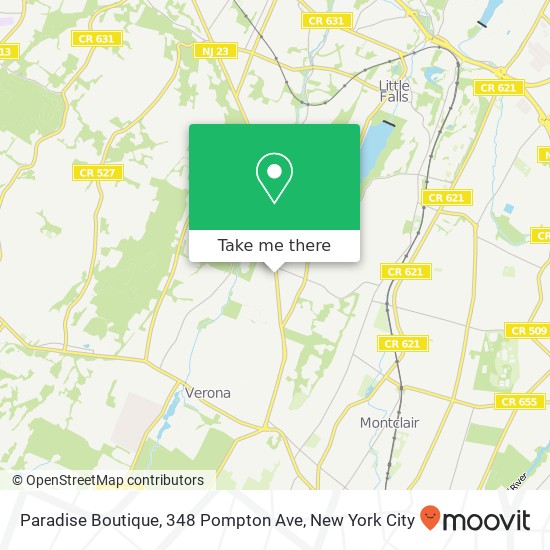 Mapa de Paradise Boutique, 348 Pompton Ave