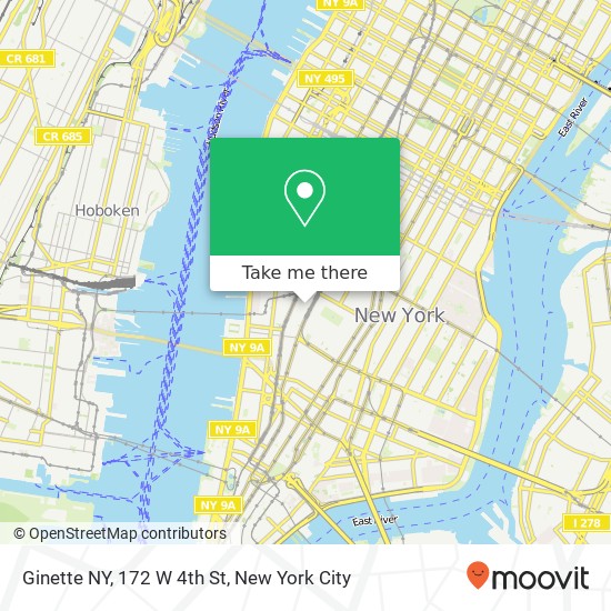 Ginette NY, 172 W 4th St map