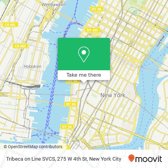 Tribeca on Line SVCS, 275 W 4th St map