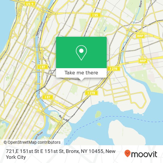 Mapa de 721,E 151st St E 151st St, Bronx, NY 10455