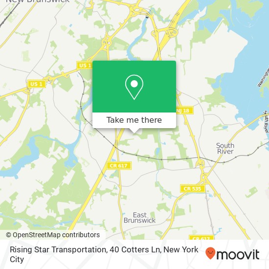 Mapa de Rising Star Transportation, 40 Cotters Ln