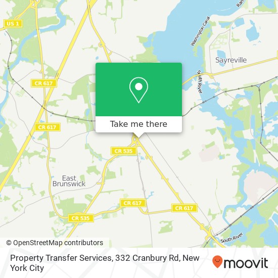 Mapa de Property Transfer Services, 332 Cranbury Rd