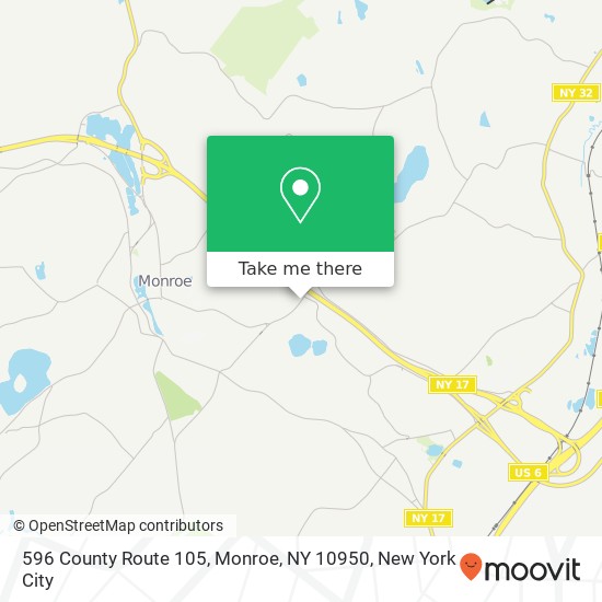 Mapa de 596 County Route 105, Monroe, NY 10950