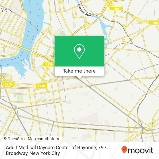 Adult Medical Daycare Center of Bayonne, 797 Broadway map