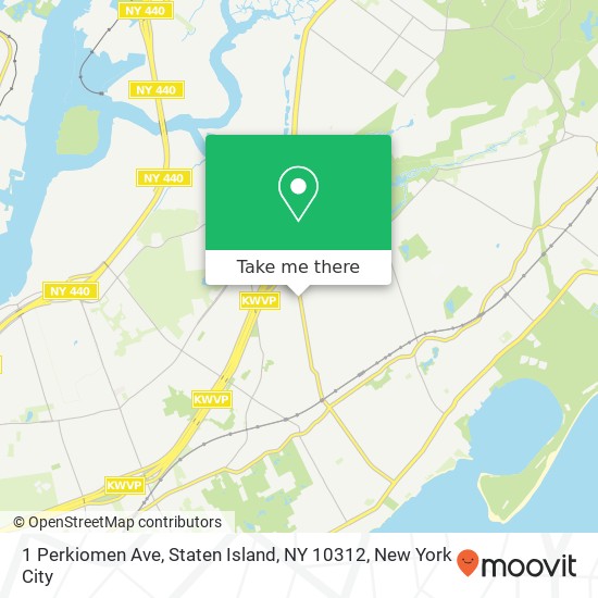 Mapa de 1 Perkiomen Ave, Staten Island, NY 10312