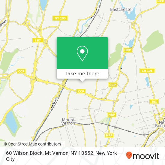 Mapa de 60 Wilson Block, Mt Vernon, NY 10552