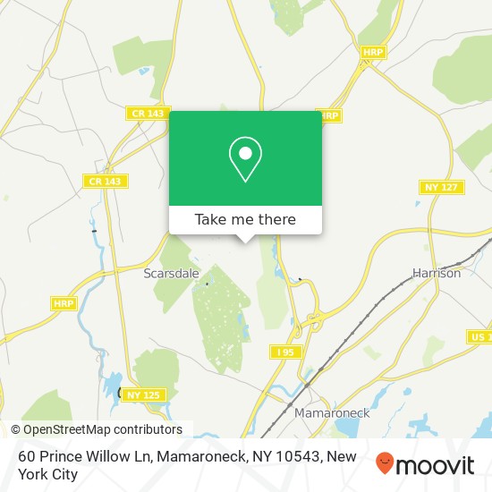 Mapa de 60 Prince Willow Ln, Mamaroneck, NY 10543