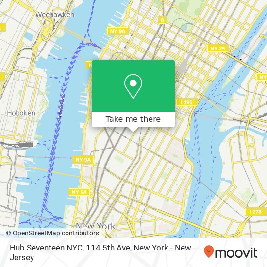 Mapa de Hub Seventeen NYC, 114 5th Ave