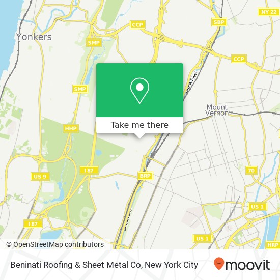 Mapa de Beninati Roofing & Sheet Metal Co