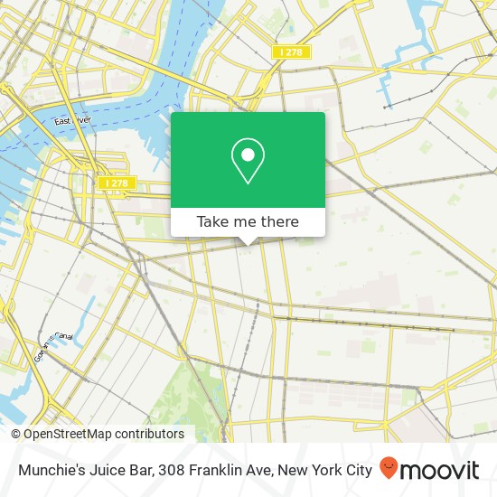 Mapa de Munchie's Juice Bar, 308 Franklin Ave