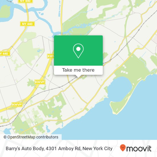 Mapa de Barry's Auto Body, 4301 Amboy Rd