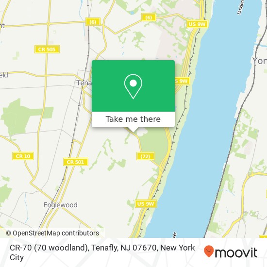 Mapa de CR-70 (70 woodland), Tenafly, NJ 07670