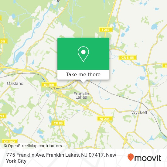 775 Franklin Ave, Franklin Lakes, NJ 07417 map
