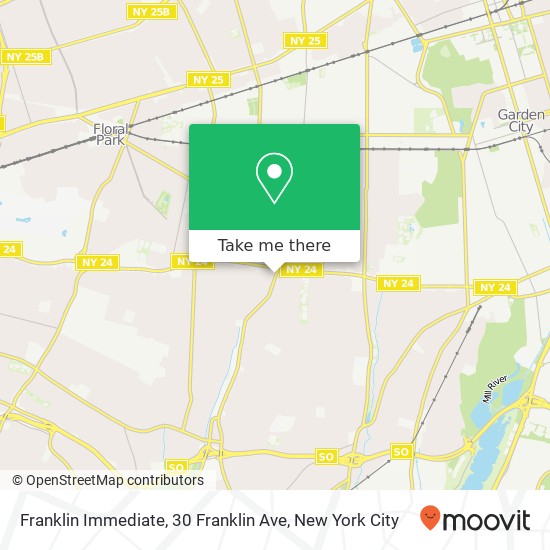 Franklin Immediate, 30 Franklin Ave map