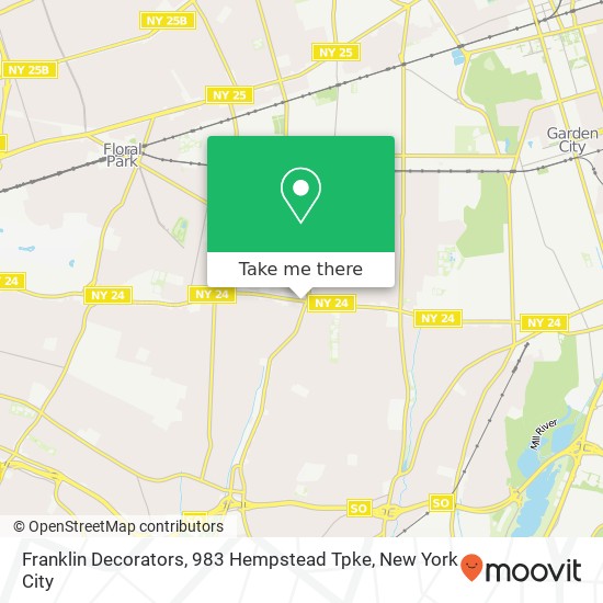 Franklin Decorators, 983 Hempstead Tpke map