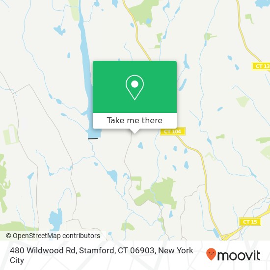 Mapa de 480 Wildwood Rd, Stamford, CT 06903