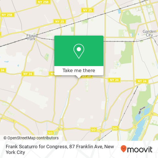 Mapa de Frank Scaturro for Congress, 87 Franklin Ave