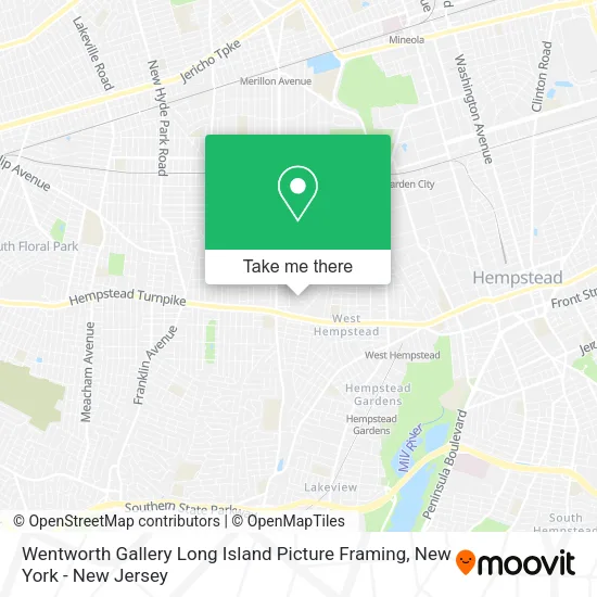 Wentworth Gallery Long Island Picture Framing map