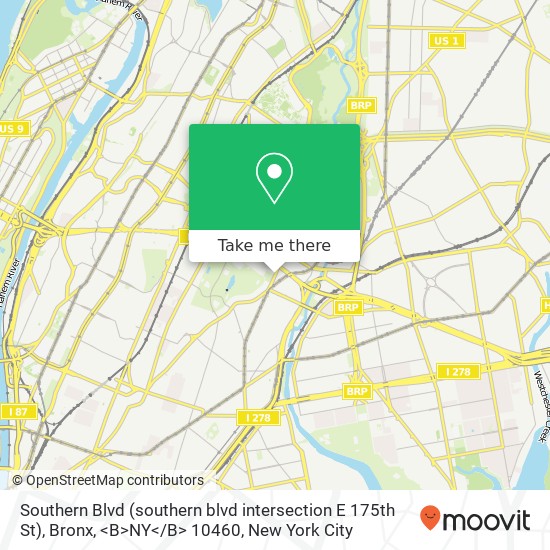 Southern Blvd (southern blvd intersection E 175th St), Bronx, <B>NY< / B> 10460 map