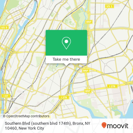 Mapa de Southern Blvd (southern blvd 174th), Bronx, NY 10460