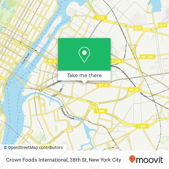 Crown Foods International, 38th St map