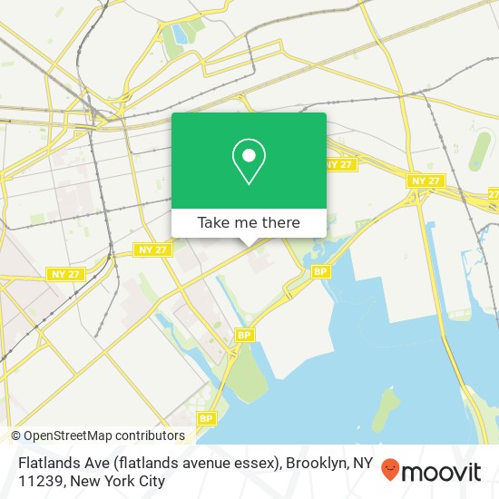 Mapa de Flatlands Ave (flatlands avenue essex), Brooklyn, NY 11239