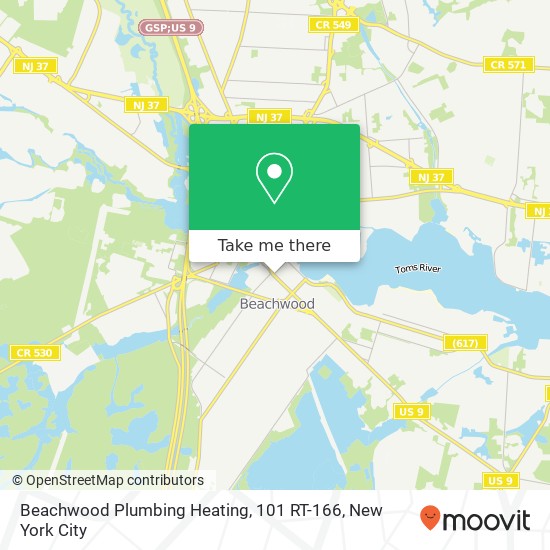 Mapa de Beachwood Plumbing Heating, 101 RT-166