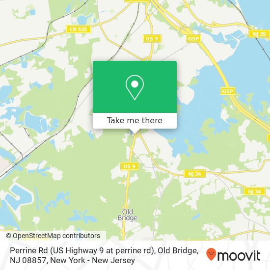 Mapa de Perrine Rd (US Highway 9 at perrine rd), Old Bridge, NJ 08857