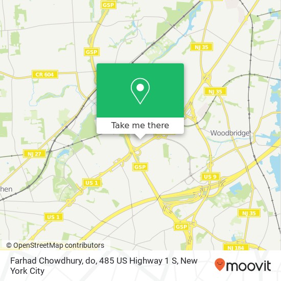 Mapa de Farhad Chowdhury, do, 485 US Highway 1 S