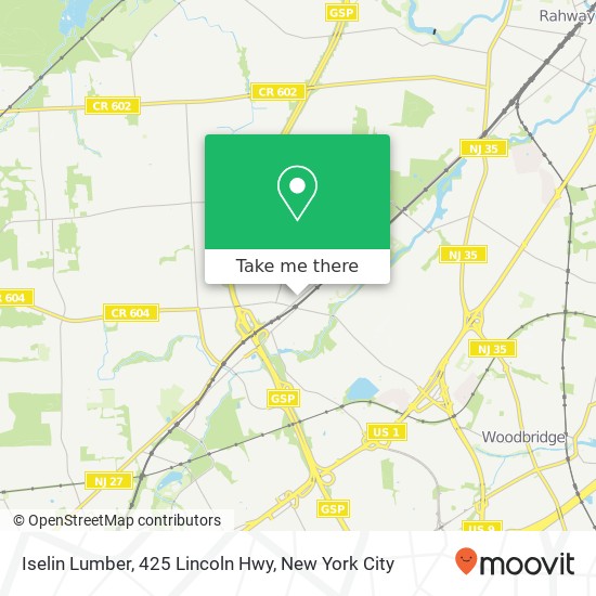 Iselin Lumber, 425 Lincoln Hwy map