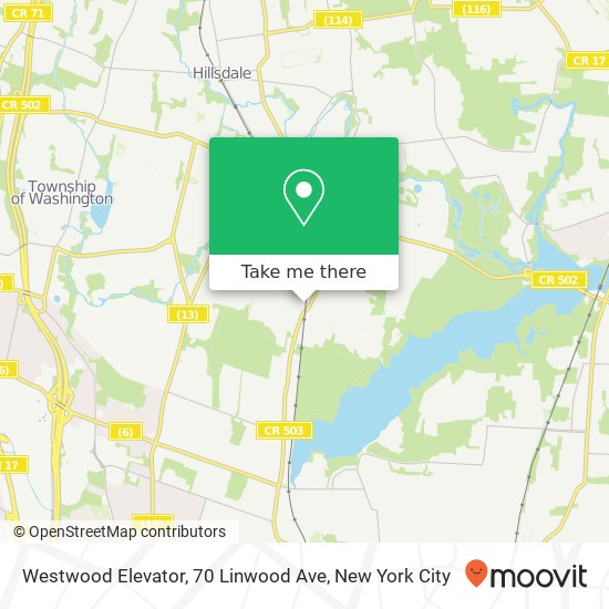 Mapa de Westwood Elevator, 70 Linwood Ave